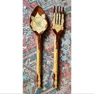 BIG Wall Hanging Wooden Spoon & Fork Set